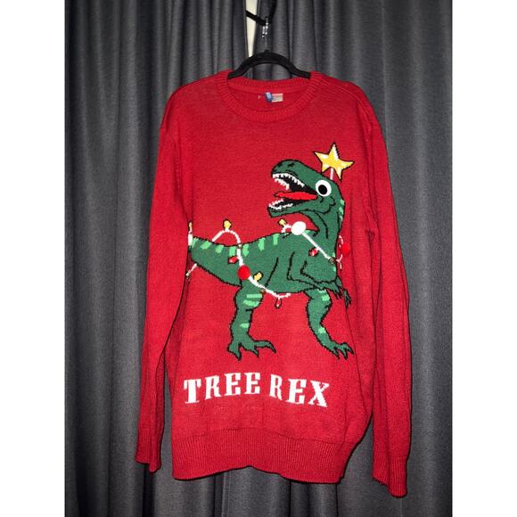 Ugly Christmas Sweater Xmas Size Large Dinosaur - Picture 1 of 3